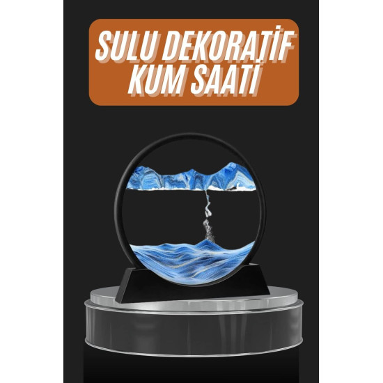 Dekoratif Sulu Kum Saati Ofis Masa Üstü Ev Yuvarlak Kum Saati