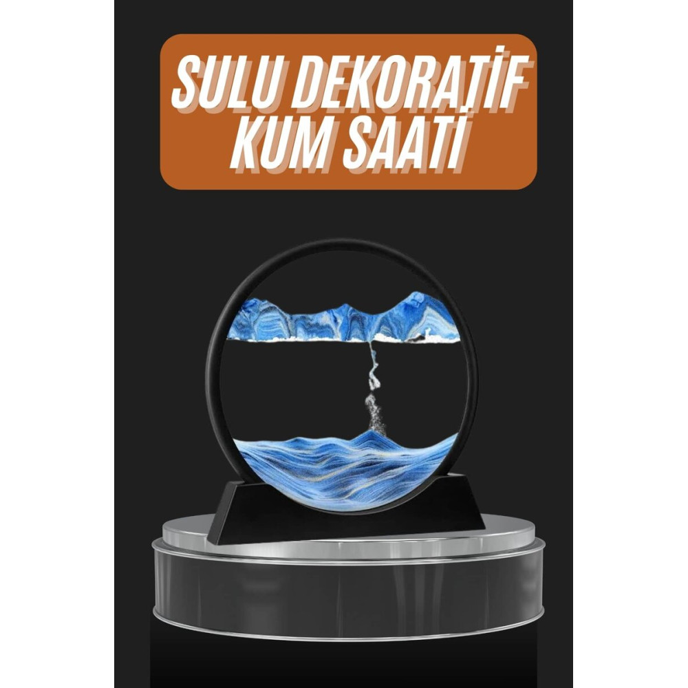 Dekoratif Sulu Kum Saati Ofis Masa Üstü Ev Yuvarlak Kum Saati