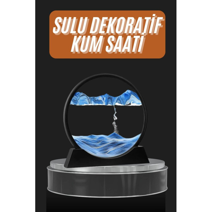 Dekoratif Sulu Kum Saati Ofis Masa Üstü Ev Yuvarlak Kum Saati