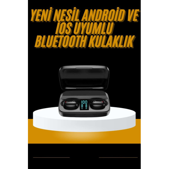 Kablosuz Dijital Göstergeli Çağrı Cevaplayabilen TWS 5.0 Bluetooth Kul