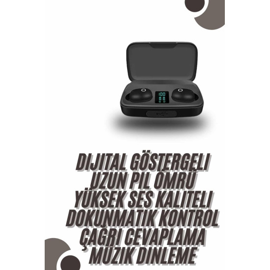 TWS Bluetooth Kulaklık 5.0 Bluetooth Bağlantılı Dokunmatik Kontrol Öze