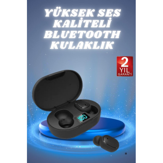 Bluetooth Kulaklık TWS Yüksek Ses Kaliteli Kesintisiz Dijital Gösterge