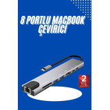 Usb Type-c Hub Dönüştürücü Çevirici Çoklayıcı Macbook Çevirici 8 Portl