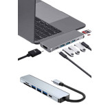 Usb Type-c Hub Dönüştürücü Çevirici Çoklayıcı Macbook Çevirici 8 Portl