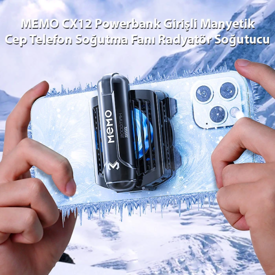 MEMO CX12 Powerbank Girişli Manyetik Cep Telefon Soğutma Fanı Radyatör
