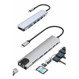8 Port Çoklayıcı Macbook Ile Uyumlu Çoğaltıcı Type-C dönüştürücü TF SD