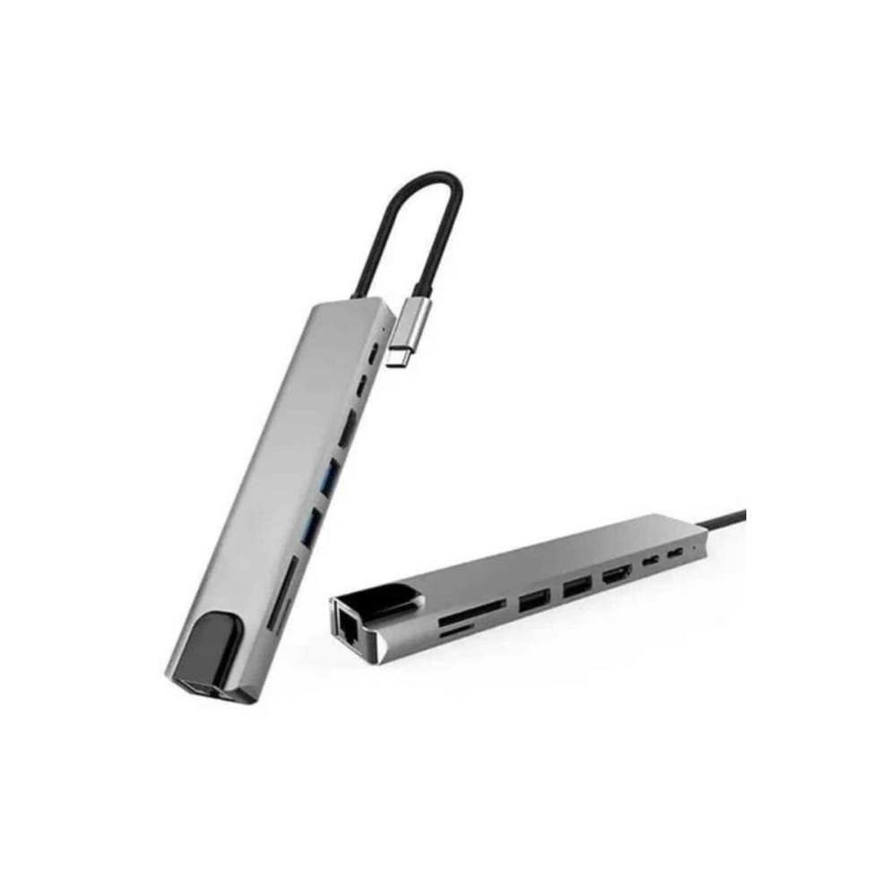 8 Portlu Macbook Çevirici Type C Hub SD TF USB Çoğaltıcı Ethernet