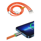 Çoklu Şarj Kablosu USB Type-C İOS Uyumlu 120W Hızlı Şarj Kablosu