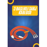120W Silikon Metal Uçlu LED Işıklı 3 In1 Şarj Kablosu 1.2m