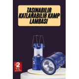 Kamp Feneri Şarj Edilebilir Güneş Enerjili Işıldak USB Şarjlı