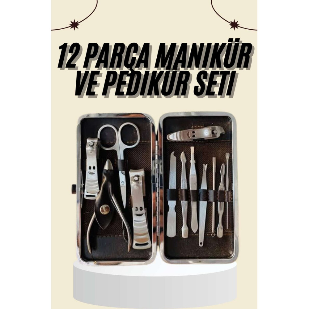 Tırnak Bakımı Tırnak Makası Profesyonel 12 Parça El Ayak Manikür Pedik