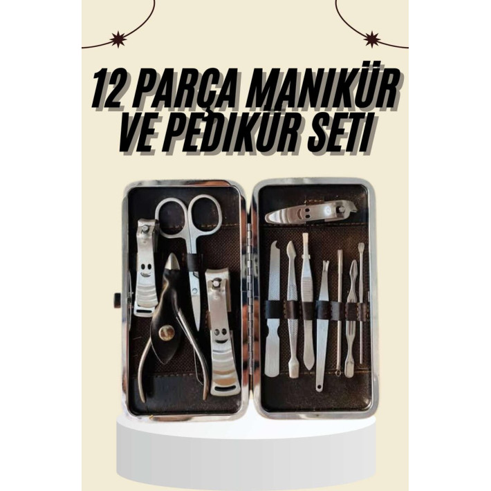 Tırnak Bakımı Tırnak Makası Profesyonel 12 Parça El Ayak Manikür Pedik