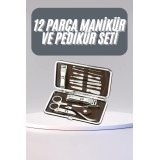 12 Parça Manikür Pedikür Seti Tırnak Bakımı Nasır Temizleme El Ayak Ba