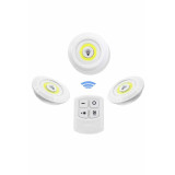 Dolap Işığı Mutfak Rafı Işığı Uzaktan Kumandalı 3 Lü Spot Led Lamba
