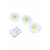 Dolap Işığı Mutfak Rafı Işığı Uzaktan Kumandalı 3 Lü Spot Led Lamba