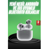 Yeni Nesil Bluetooth Kulaklık Beyaz Çağrı Cevaplayabilen Kablosuz
