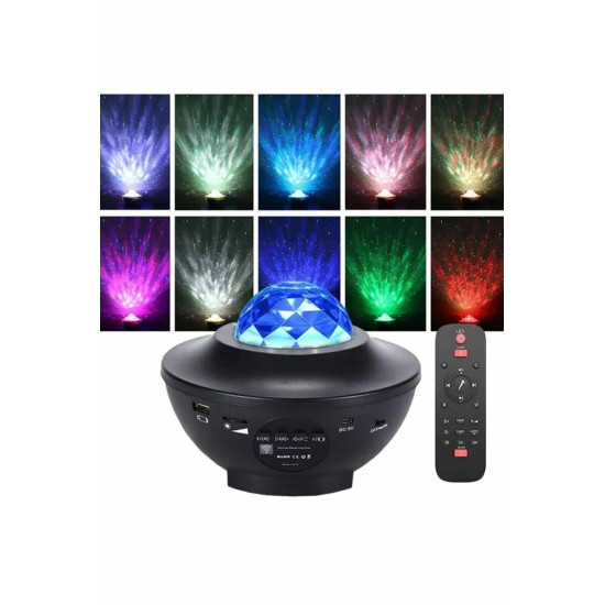 Dönen Işıklı Disko Topu Projektör Müzik Çalarlı Disco Speaker