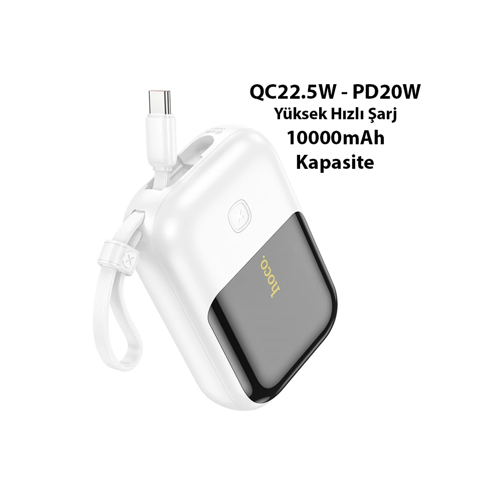 HOCO Q20 Fountain 10000mAh 22.5W+PD20W Dijital Göstergeli Kablolu Powe