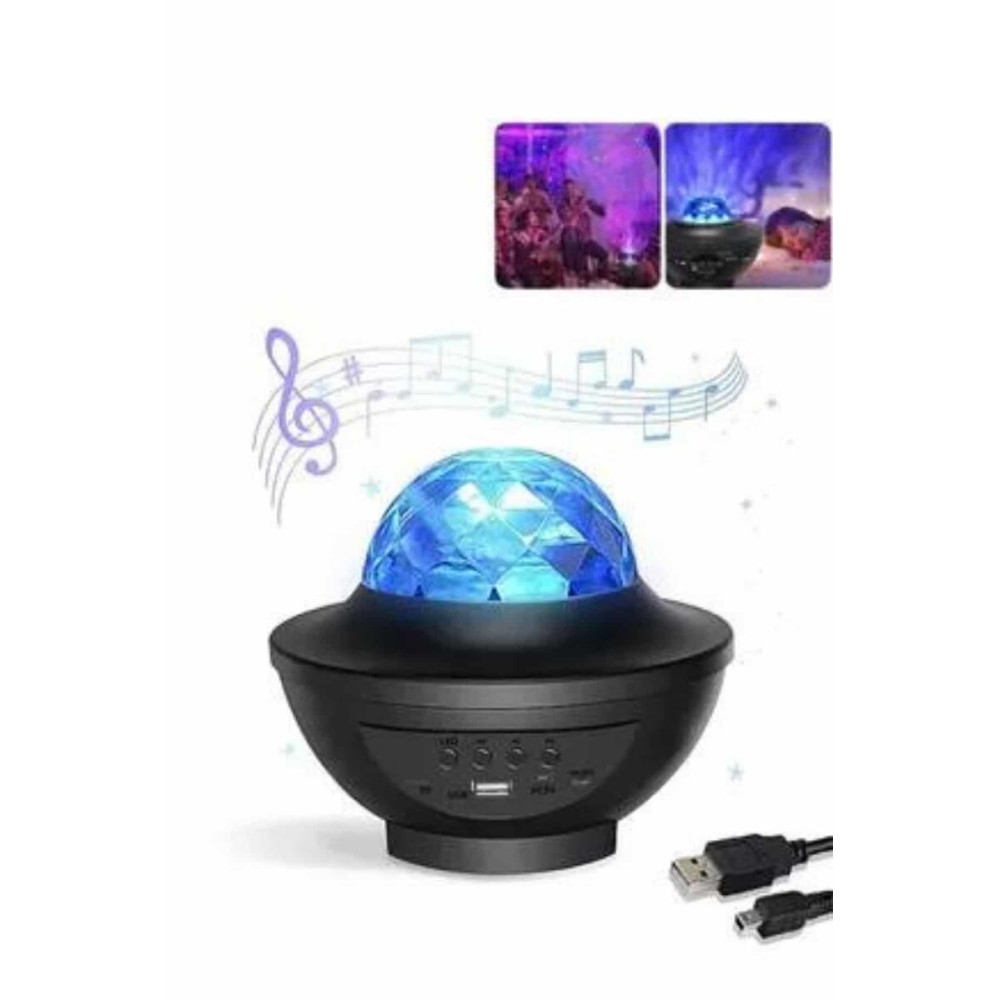 Masa ve Gece Lambası Renkli Projektör Işıklı Disko Topu Bluetooth Hopa