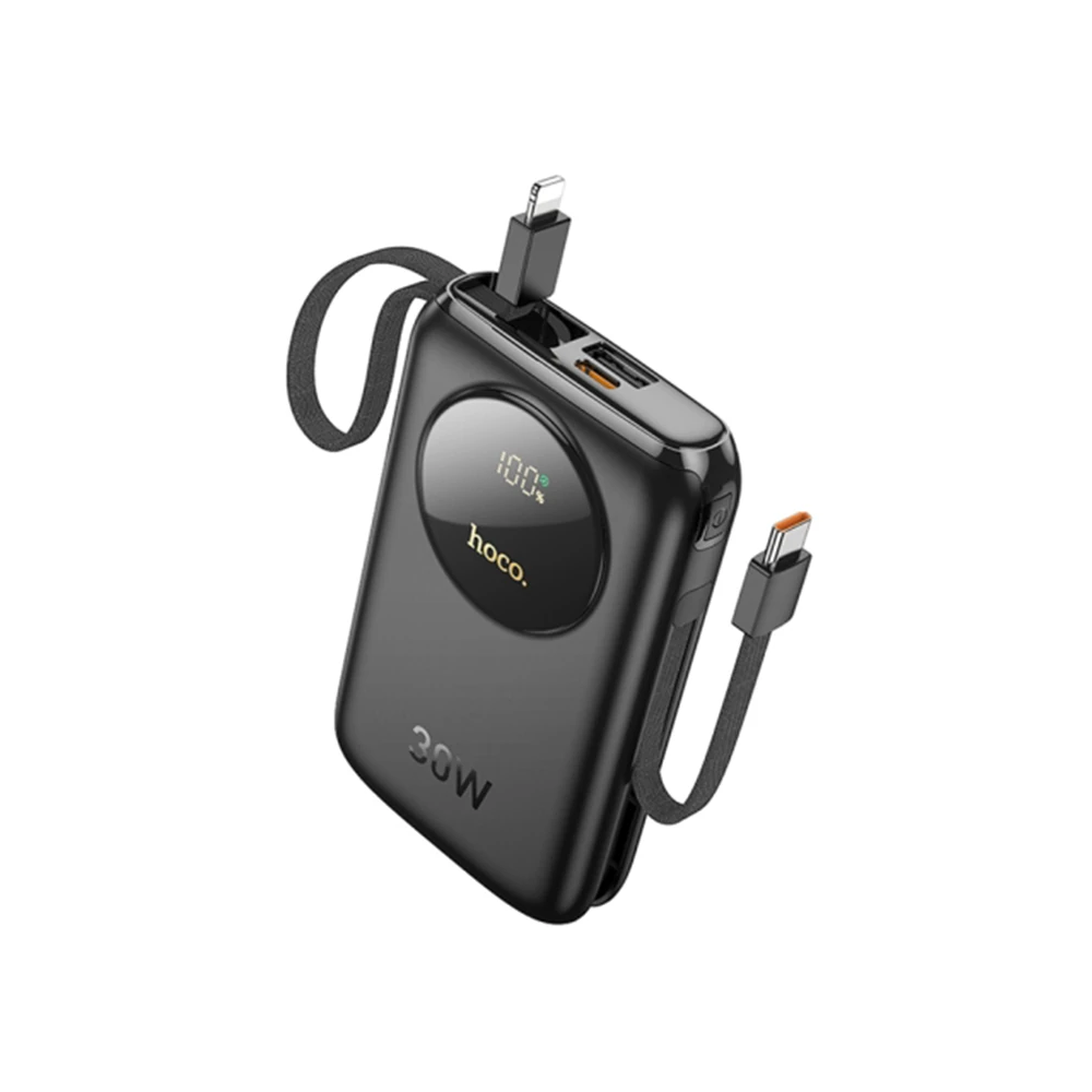 HOCO Q19 Lucky 10000mAh 30W Dijital Göstergeli Kablolu Powerbank