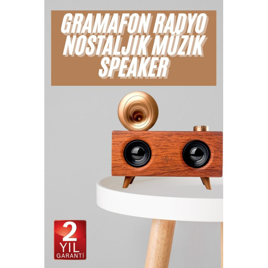Gramafon Nostaljik Radyo Yüksek Ses Kalitesi USB TF Kart Aux