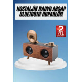 Gramafon Radyo Bluetooth Hoparlör Nostaljik Radyo FM Radyo