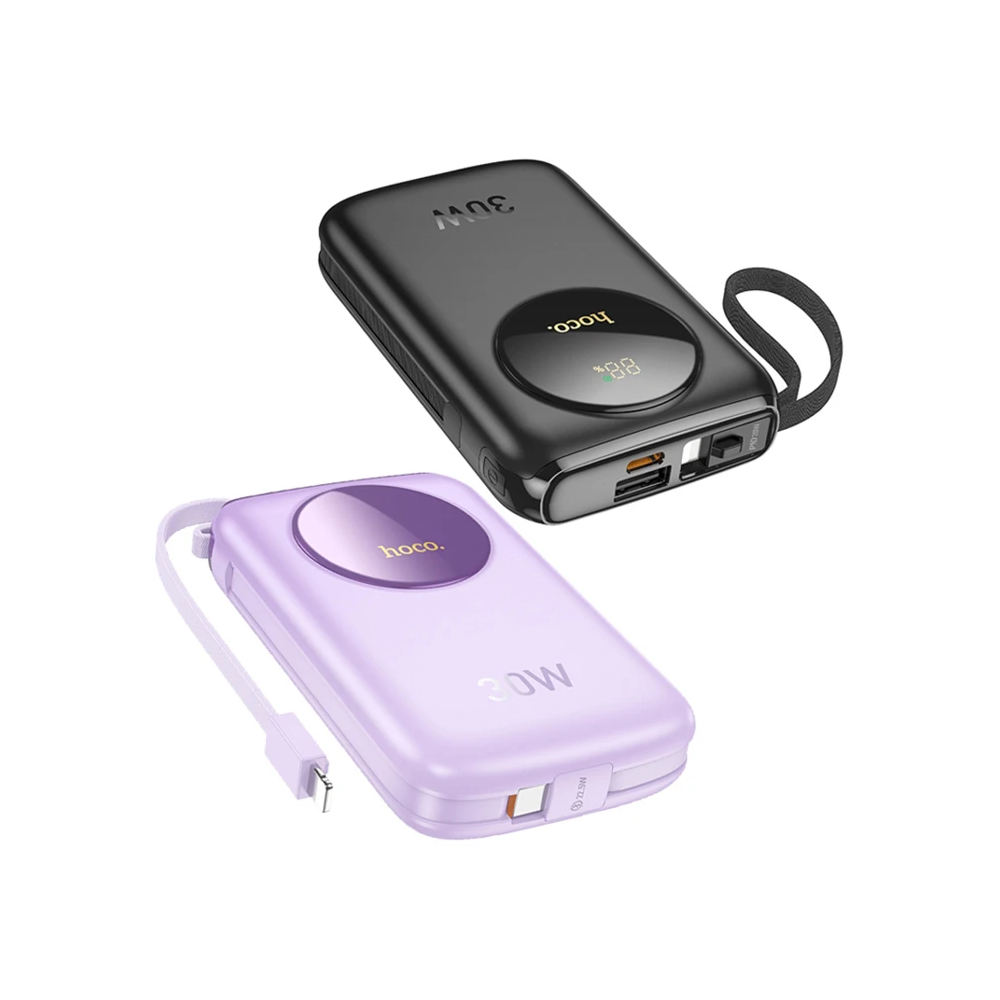 HOCO Q19 Lucky 10000mAh 30W Dijital Göstergeli Kablolu Powerbank