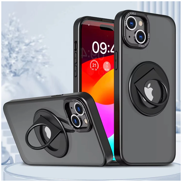 ALLY iPhone 15 Plus İçin Magsafe Uyumlu Yüzük Standlı Manyetik Silikon