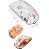 Sessiz Tıklama Çift Modlu Bluetooth Ve Alıcı Şeffaf Mouse Fare