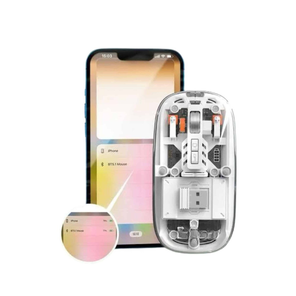 Kablosuz Mouse Fare Şarjlı Bluetooth Wireless Çift Modlu Sessiz