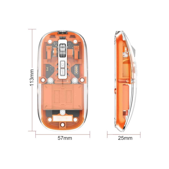 Kablosuz Mouse Fare Şarjlı Bluetooth Wireless Çift Modlu Sessiz