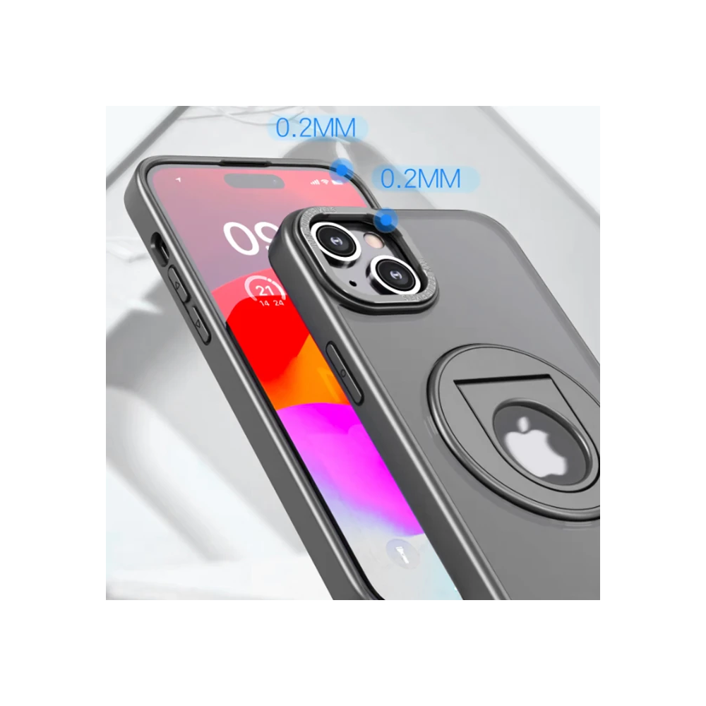 ALLY iPhone 15 Plus İçin Magsafe Uyumlu Yüzük Standlı Manyetik Silikon