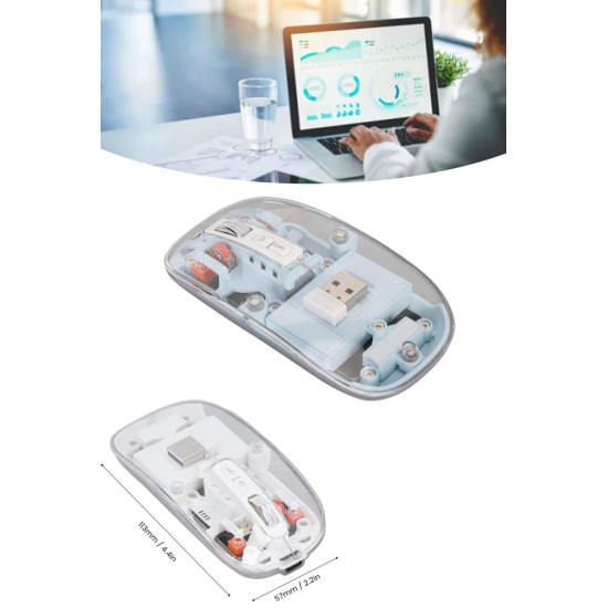 Kablosuz Sessiz Ergonomik ve Şarjlı Fare - Gelişmiş Çoklu Cihaz Desteğ