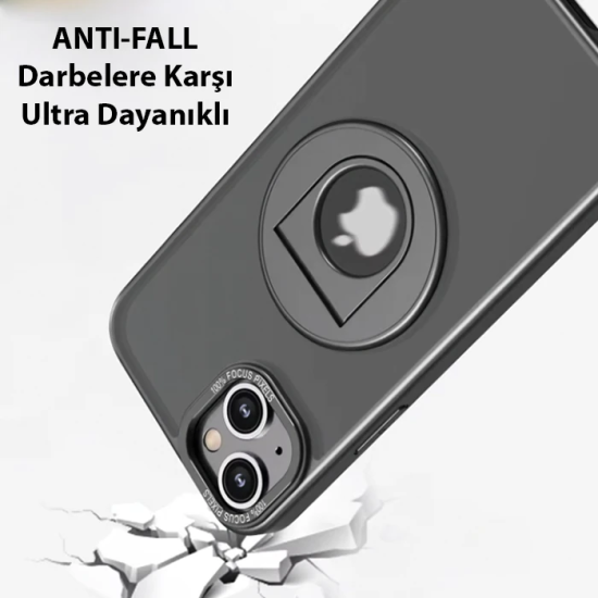 ALLY iPhone 15 Plus İçin Magsafe Uyumlu Yüzük Standlı Manyetik Silikon