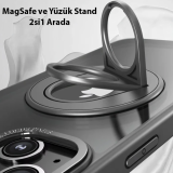 ALLY iPhone 15 Plus İçin Magsafe Uyumlu Yüzük Standlı Manyetik Silikon
