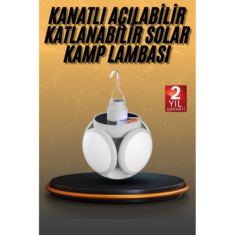 360 Derece Katlanabilir Solar LED Aydınlatma Çadır Lambası