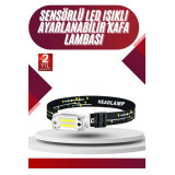 Yüksek Işıklı Şarjlı ve Sensörlü LED Kafa Lambası Kamp Lambası