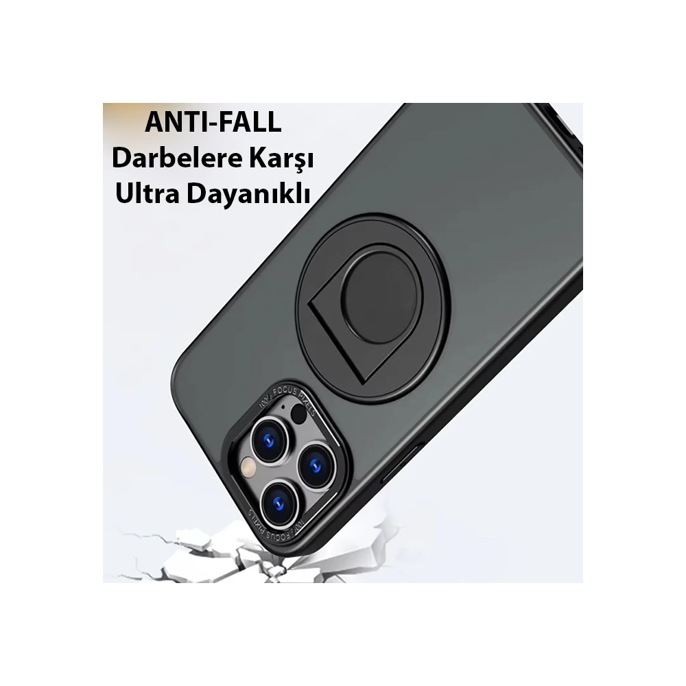 ALLY iPhone 15 Pro Max İçin Magsafe Uyumlu Yüzük Standlı Manyetik Sili