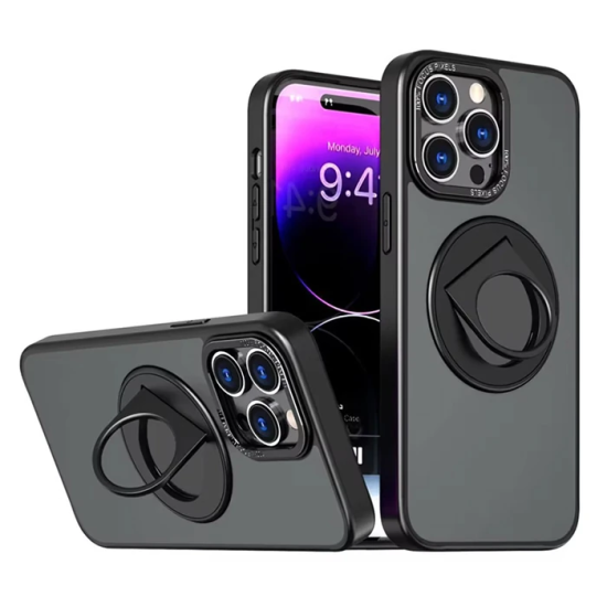 ALLY iPhone 15 Pro İçin Magsafe Uyumlu Yüzük Standlı Manyetik Silikon 