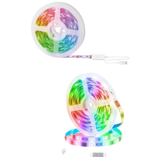 10M Şerit Led İç Mekan Renkli Rgb Şerit Led Kumandalı