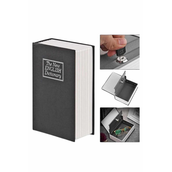 Kitap Görünümlü Gizli Kasa Büyük Boy Anahtarlı Kilitli Para Kasası