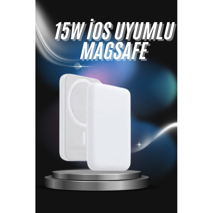 Kablosuz Magsafe Hızlı Şarj 5.000 mah Kablosuz Şarj Cihazı