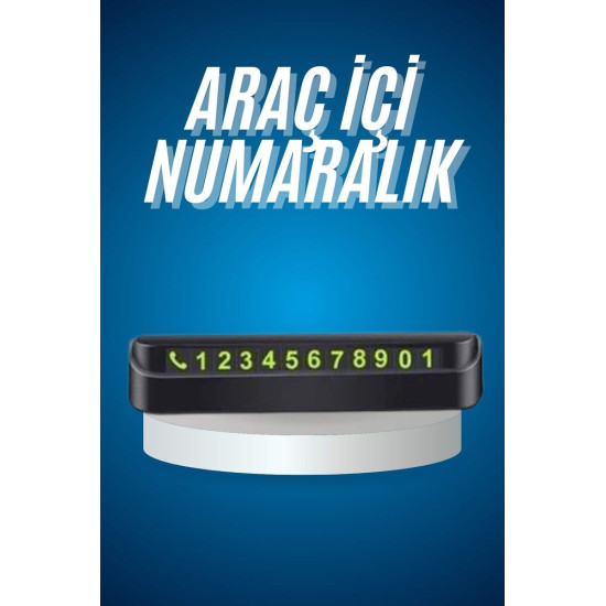 Araç İçi Numaratör Numaralık Oto Cam Kartı Fosforlu Numaratör