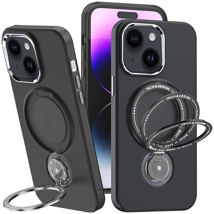 ALLY iPhone 15 Plus İçin Magsafe Uyumlu Standlı Manyetik Silikon Kılıf