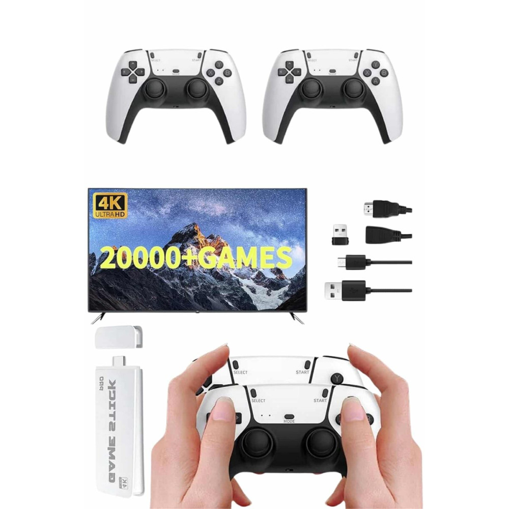 yeni nesil 3D 4K 2000 Oyunlu Game Stick Oyun Konsolu Çift Konsol