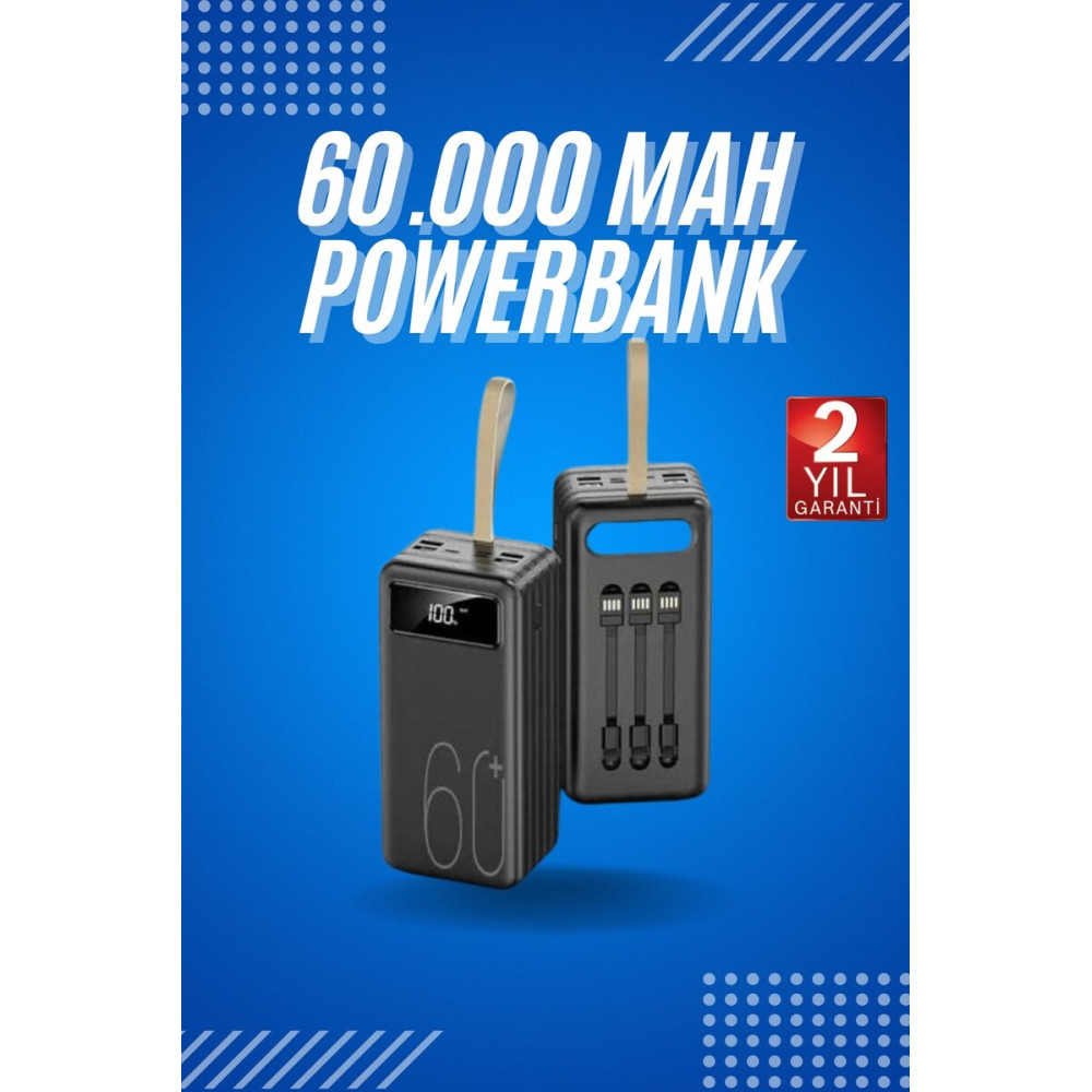 Powerbank Yüksek Kapasiteli 60.000 Mah Hızlı Şarj Şarj Özellikli Batar