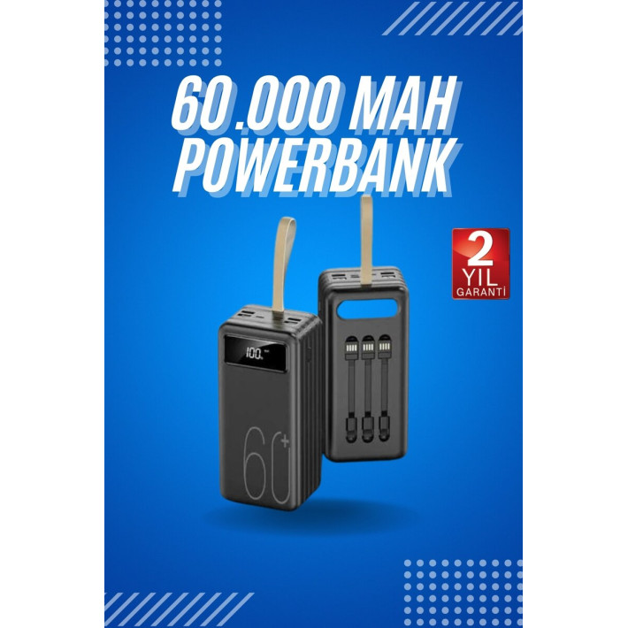 Powerbank Yüksek Kapasiteli 60.000 Mah Hızlı Şarj Şarj Özellikli Batar