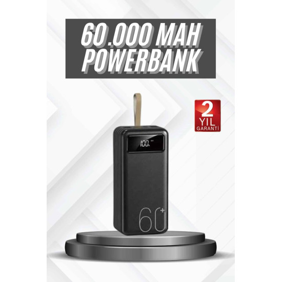 Hızlı Şarj 4 Çıkışlı Powerbank 60.000 Mah Taşınabilir Dijital Gösterge