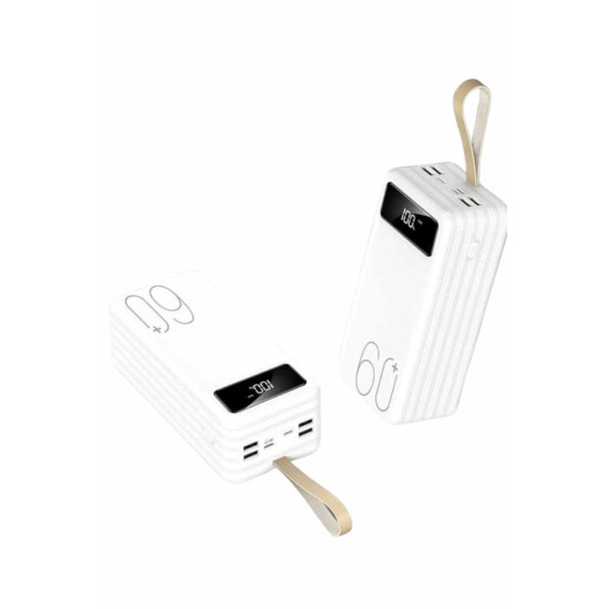 Powerbank 60.000 Mah Taşınabilir Şarj Hızlı El Fenerli Dijital Gösterg