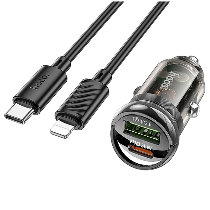HOCO Z53A Vision PD30W Type-C + USB QC3.0 Girişli Araç Çakmaklık Hızlı